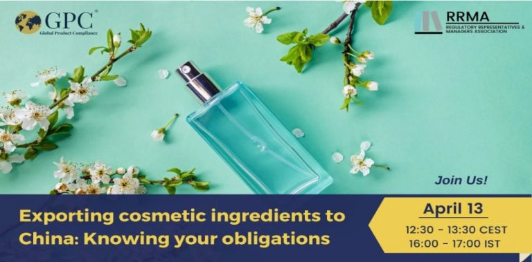 [RRMA Event] Exporting cosmetic ingredients to China: Knowing your obligations